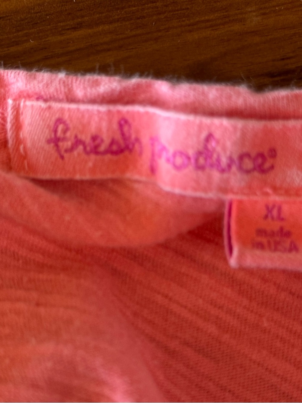 fresh produce Coral Pink Short Sleeve Crewneck Tee